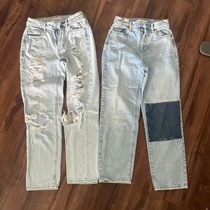 Bundle 2 pairs of PAC SUN reg length jeans size 23 ripped and patched